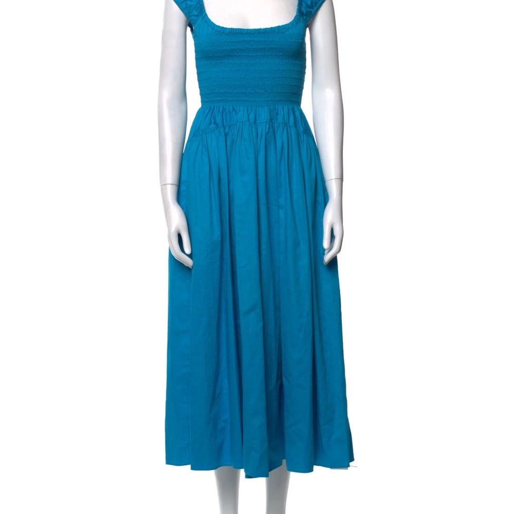 La Ligne Blue Sleeveless Scoop Neck Midi Dress